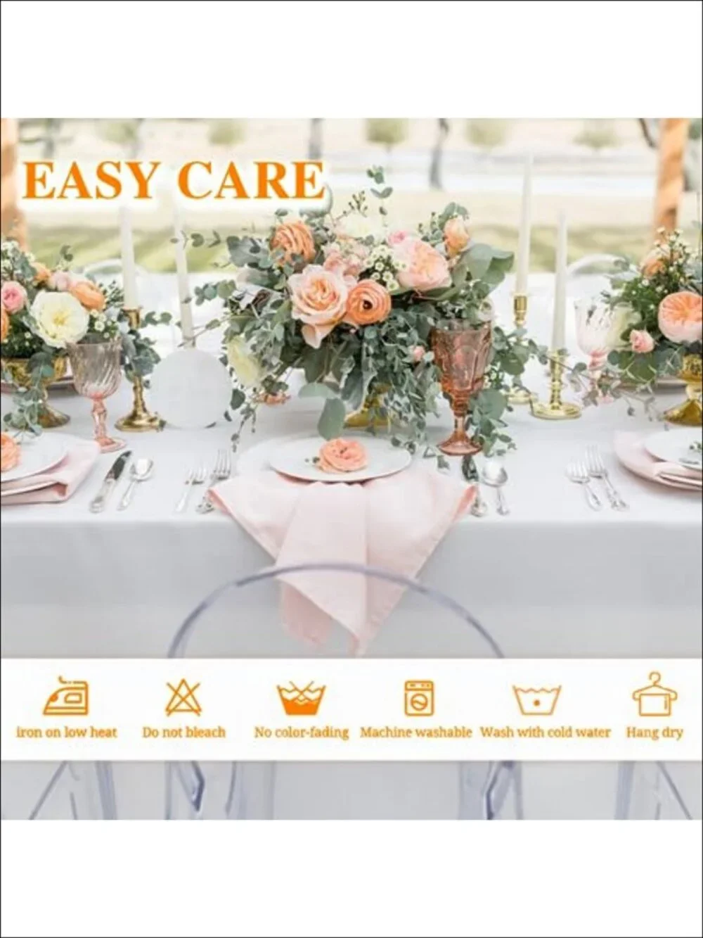 10 Pack Polyester Tablecloths 60x102 Rectangular for 6FT Tables Party Dining